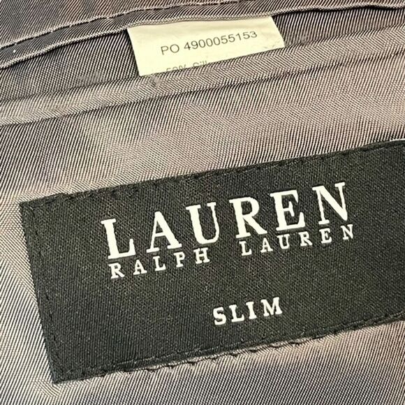 Lauren Ralph Lauren Slim Men's Herringbone Silk Wool 2 Button Blazer Jacket 40 L - Picture 3 of 16